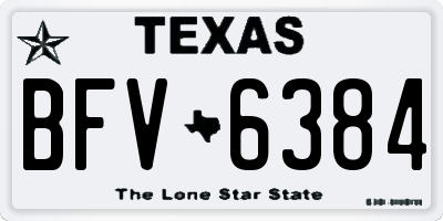 TX license plate BFV6384