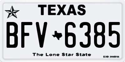 TX license plate BFV6385