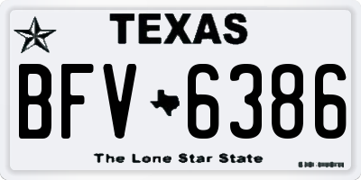 TX license plate BFV6386
