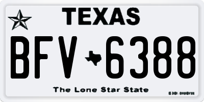 TX license plate BFV6388