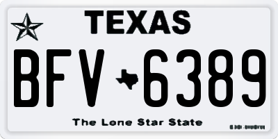 TX license plate BFV6389
