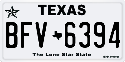 TX license plate BFV6394