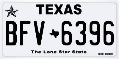 TX license plate BFV6396