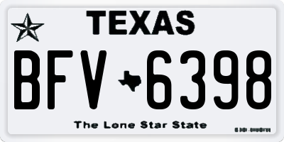 TX license plate BFV6398