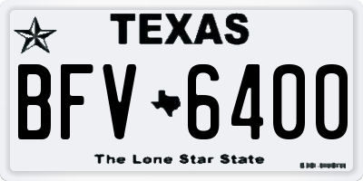 TX license plate BFV6400