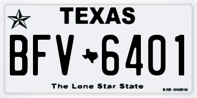 TX license plate BFV6401