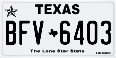 TX license plate BFV6403
