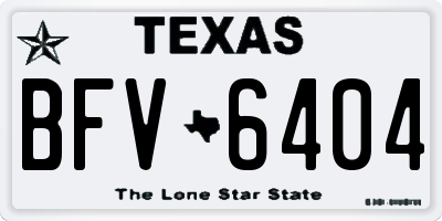 TX license plate BFV6404