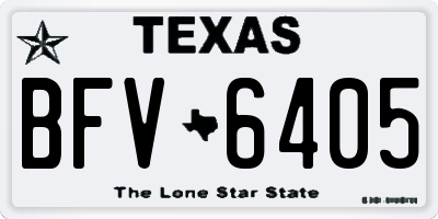 TX license plate BFV6405
