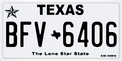 TX license plate BFV6406