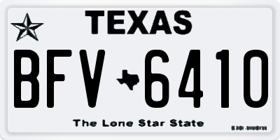 TX license plate BFV6410