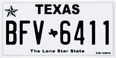 TX license plate BFV6411