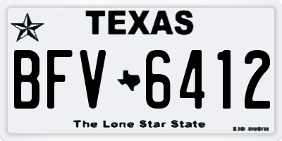 TX license plate BFV6412