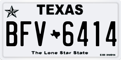 TX license plate BFV6414