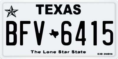 TX license plate BFV6415