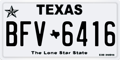 TX license plate BFV6416