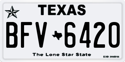 TX license plate BFV6420