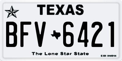 TX license plate BFV6421