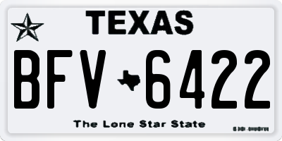 TX license plate BFV6422