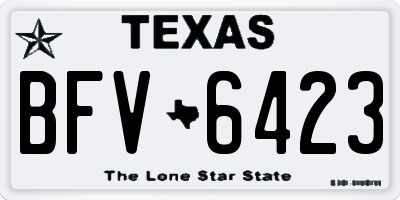 TX license plate BFV6423