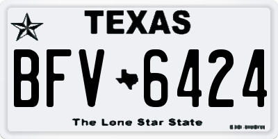 TX license plate BFV6424