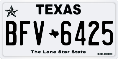 TX license plate BFV6425