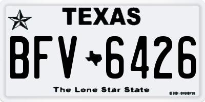 TX license plate BFV6426