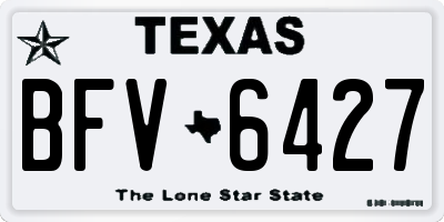 TX license plate BFV6427