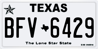 TX license plate BFV6429