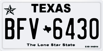 TX license plate BFV6430