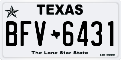 TX license plate BFV6431