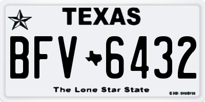 TX license plate BFV6432