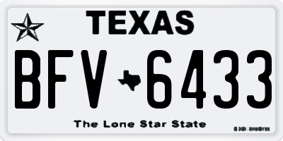 TX license plate BFV6433
