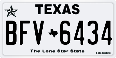 TX license plate BFV6434
