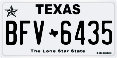 TX license plate BFV6435