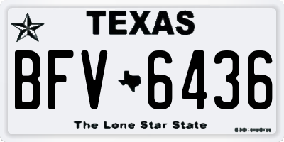 TX license plate BFV6436