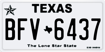 TX license plate BFV6437