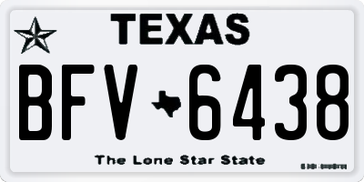 TX license plate BFV6438