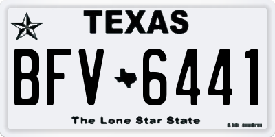 TX license plate BFV6441