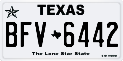 TX license plate BFV6442