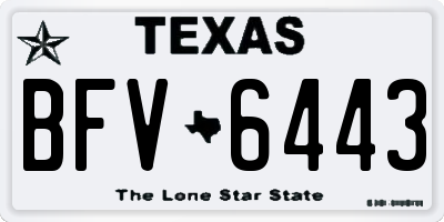 TX license plate BFV6443
