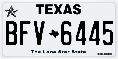 TX license plate BFV6445