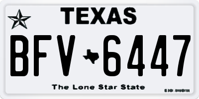 TX license plate BFV6447