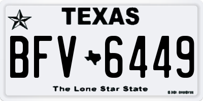 TX license plate BFV6449