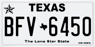 TX license plate BFV6450