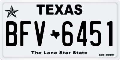TX license plate BFV6451