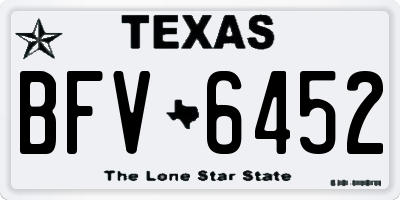 TX license plate BFV6452