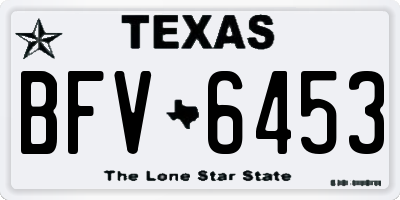 TX license plate BFV6453