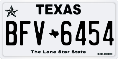 TX license plate BFV6454