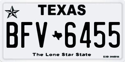 TX license plate BFV6455